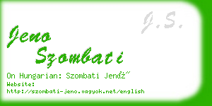 jeno szombati business card